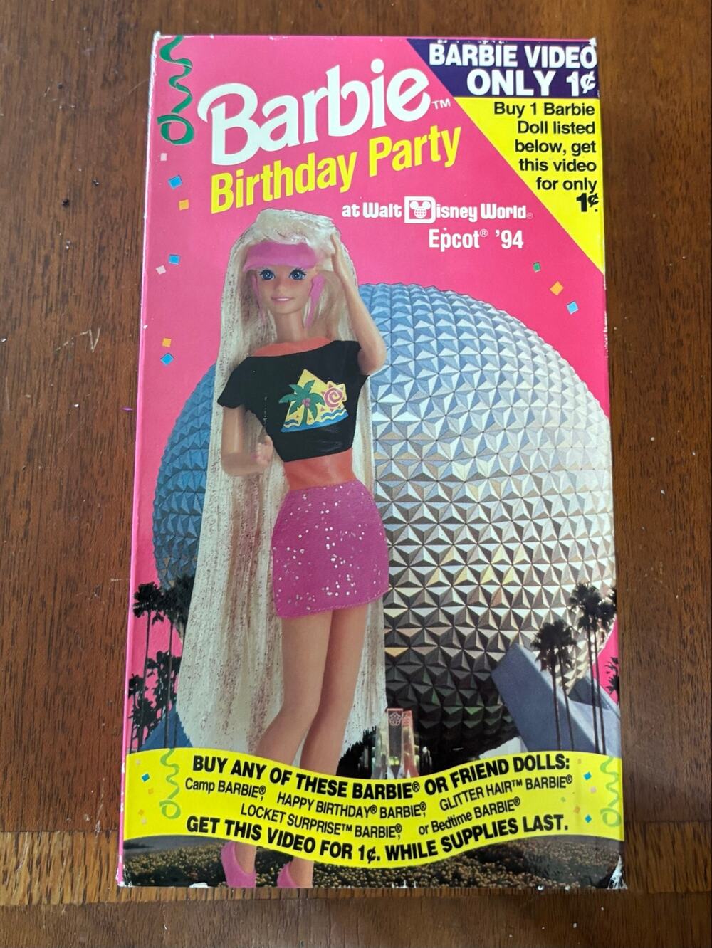 Barbie Birthday Party at Walt Disney World Epcot 1994 VHS tape